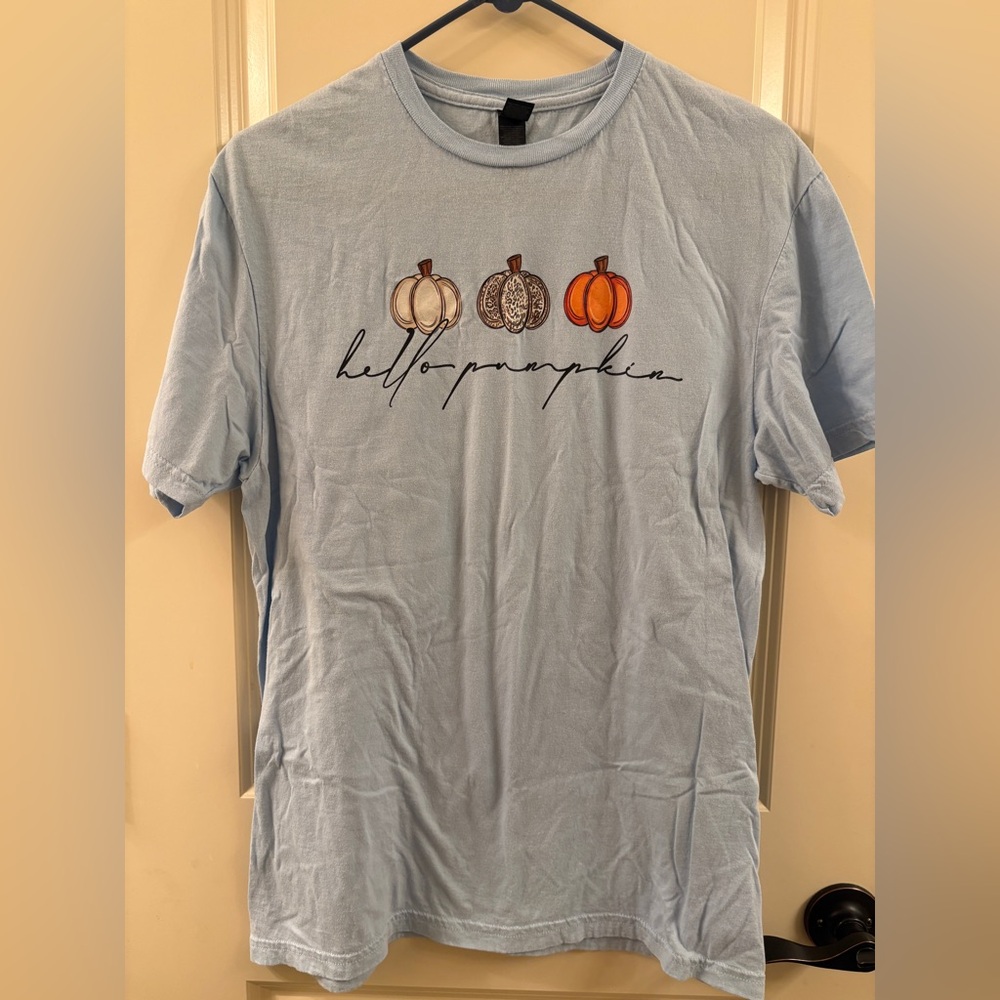 Light Blue Pumpkin Graphic Tee